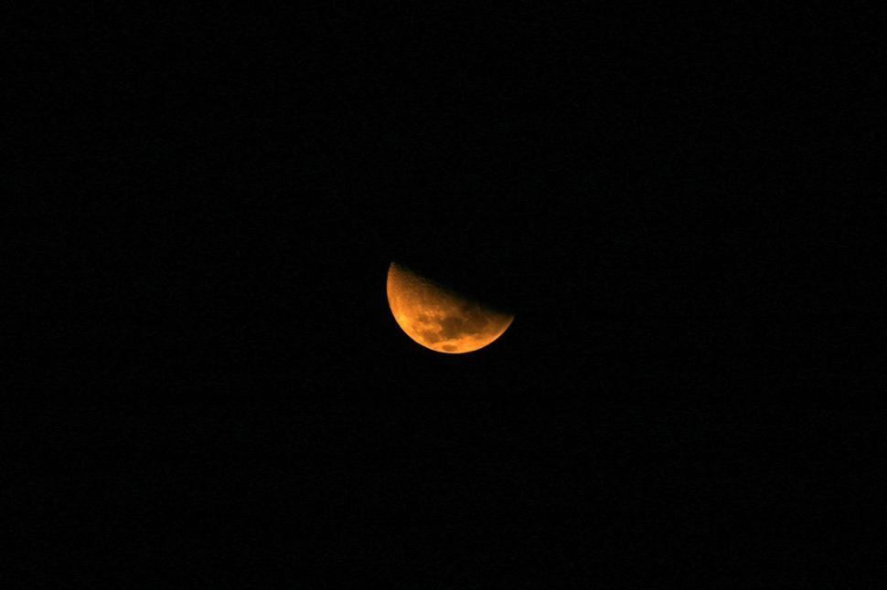 Free Image of Half Moon Shines in Dark Sky 