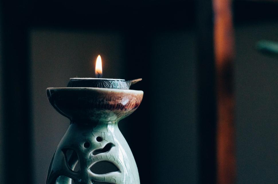 Free Image of Candle Illuminating Table 