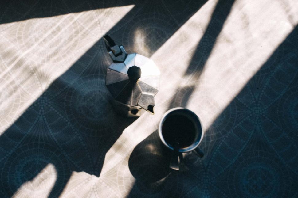 Free Image of Tea Pot and Cup on Table 