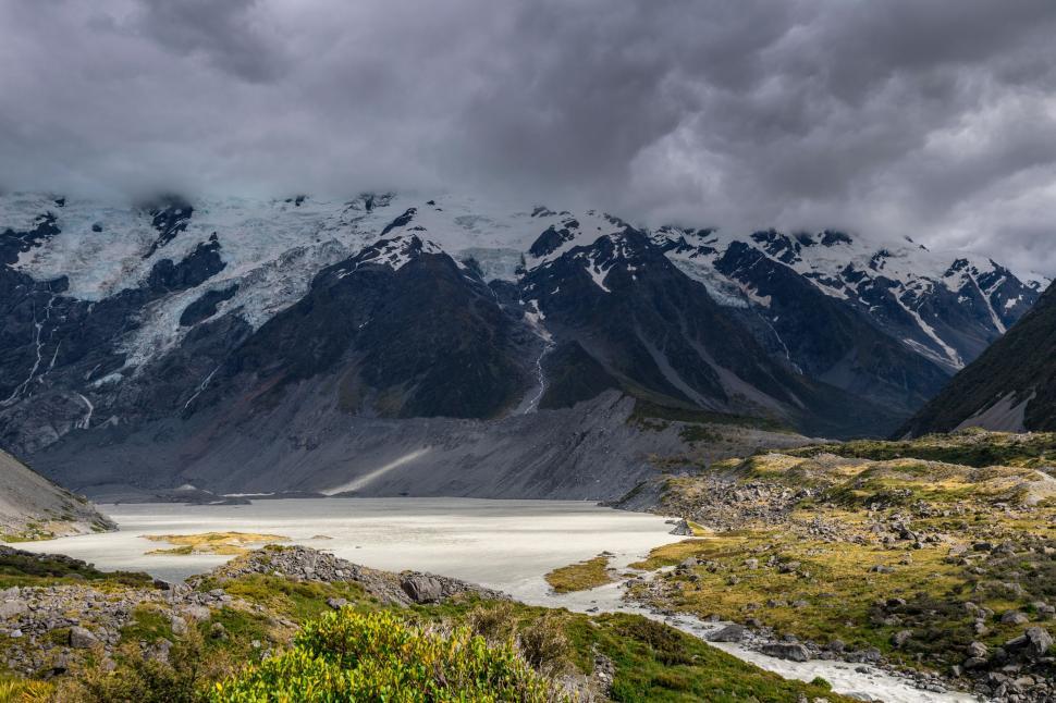 Free Image of Majestic Mountain Range and Water Body 