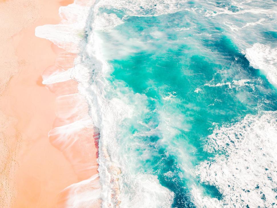 Free Image of Aerial View of Beach and Ocean 