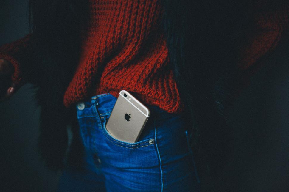 Free Image of Person With Cell Phone in Pocket 
