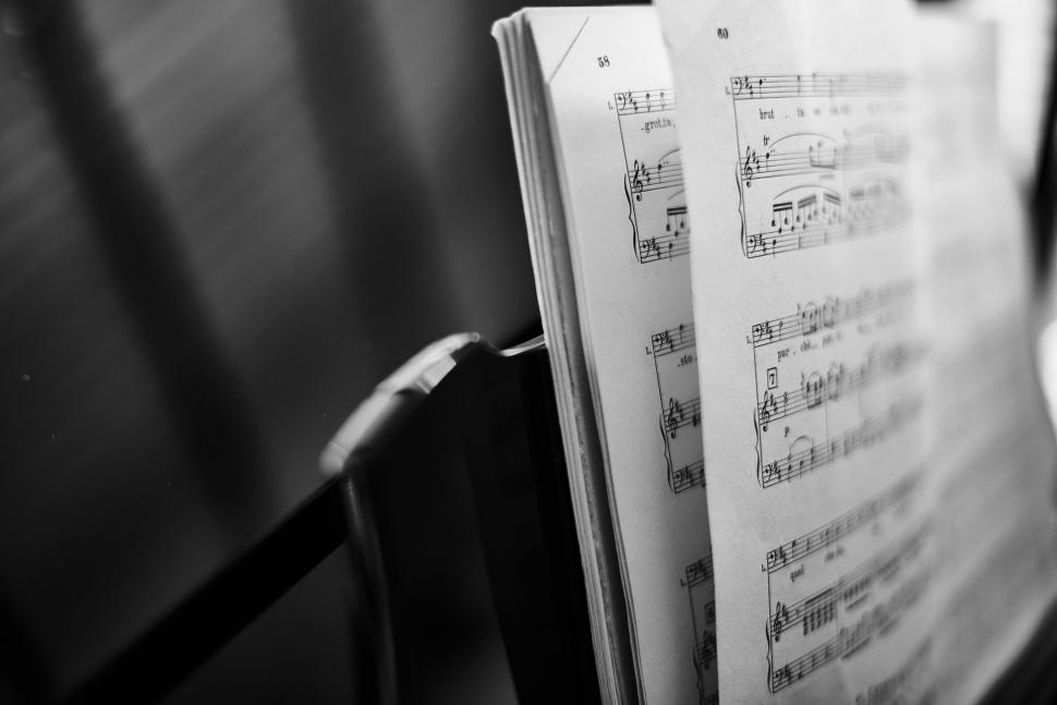 Free Image of Sheet of Music on Piano 