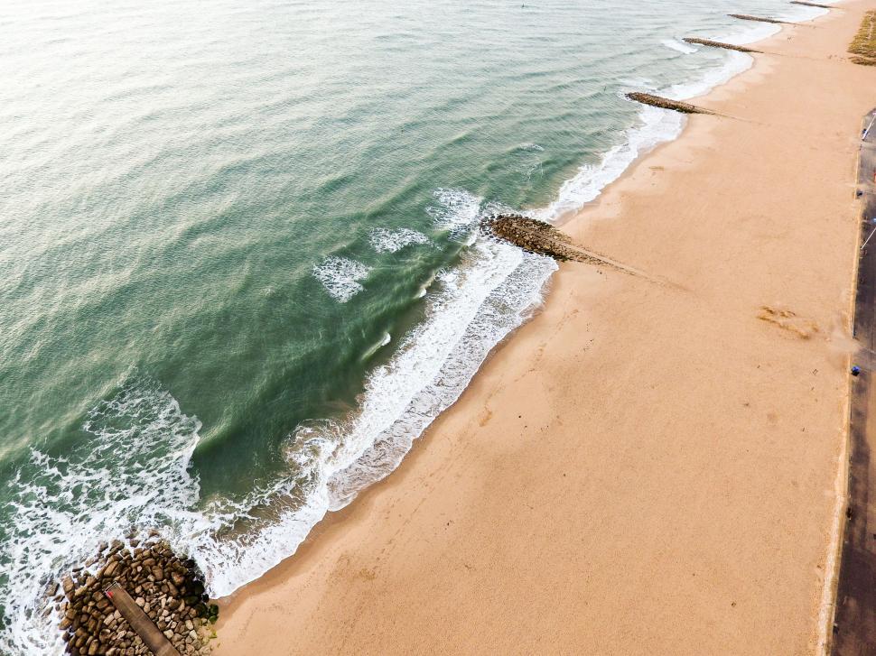 Free Image of Aerial View of Beach and Ocean 