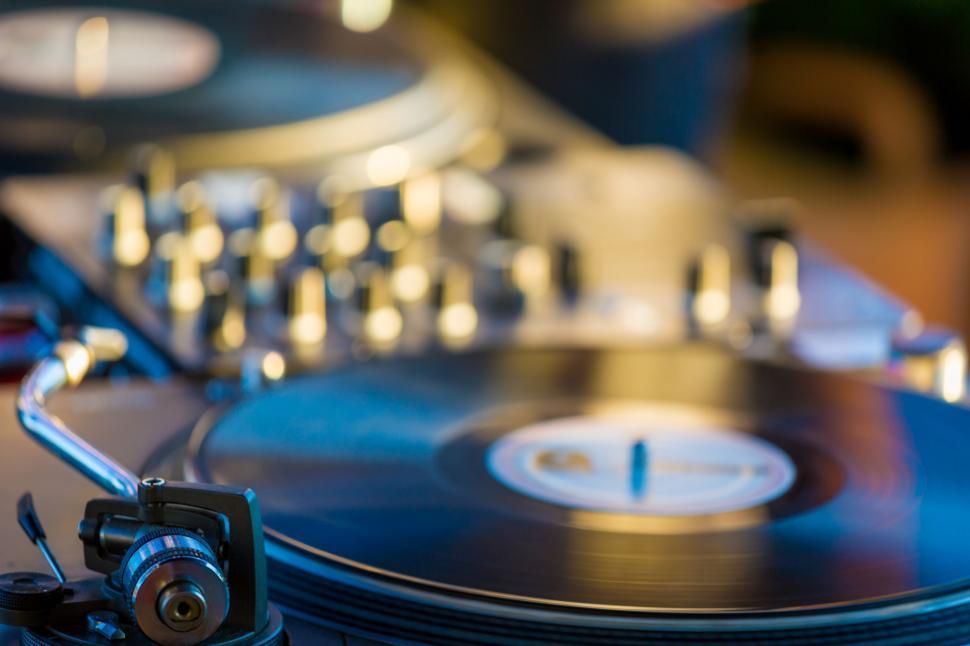 Free Image of Close Up of a Blue Record Player 