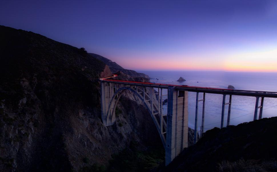 Free Image of Massive Bridge Spanning Across a Vast Body of Water 