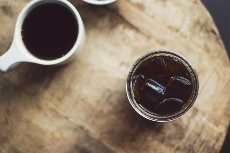 Free Image of Wooden Tray With Two Cups of Coffee 