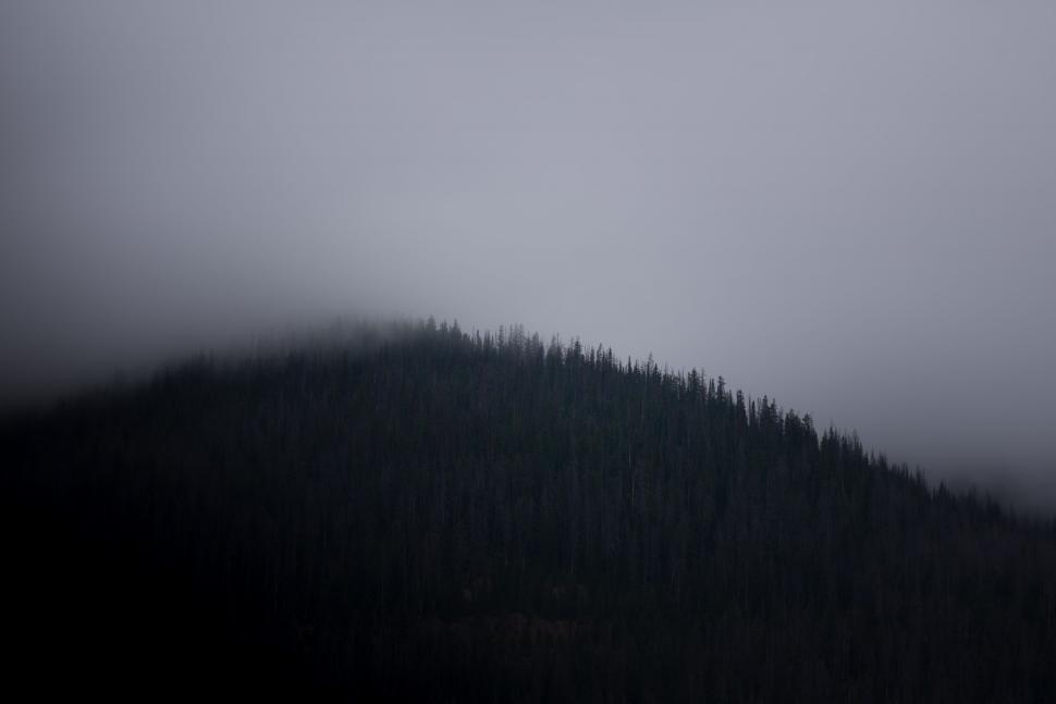Free Image of Foggy Mountain in Black and White 