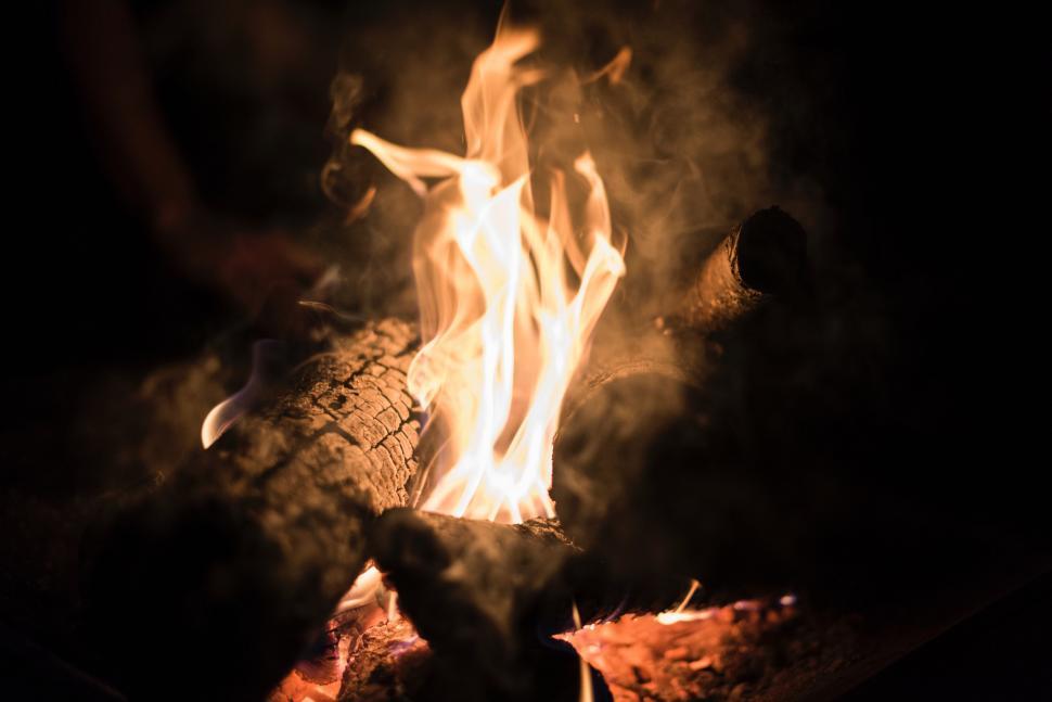 Free Image of Intense Fire Burning in the Dark 
