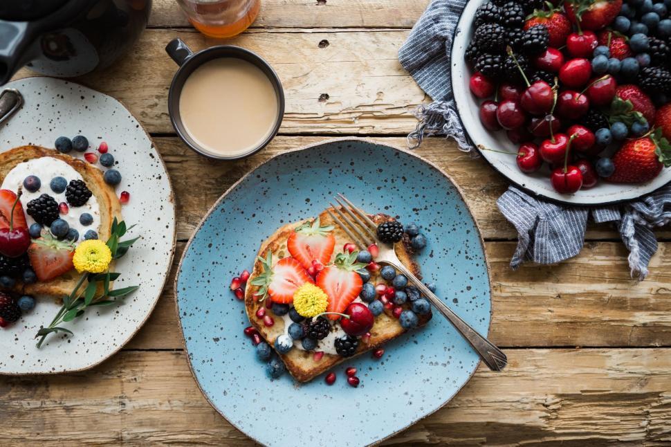 Free Image of Plates of Food on a Table 