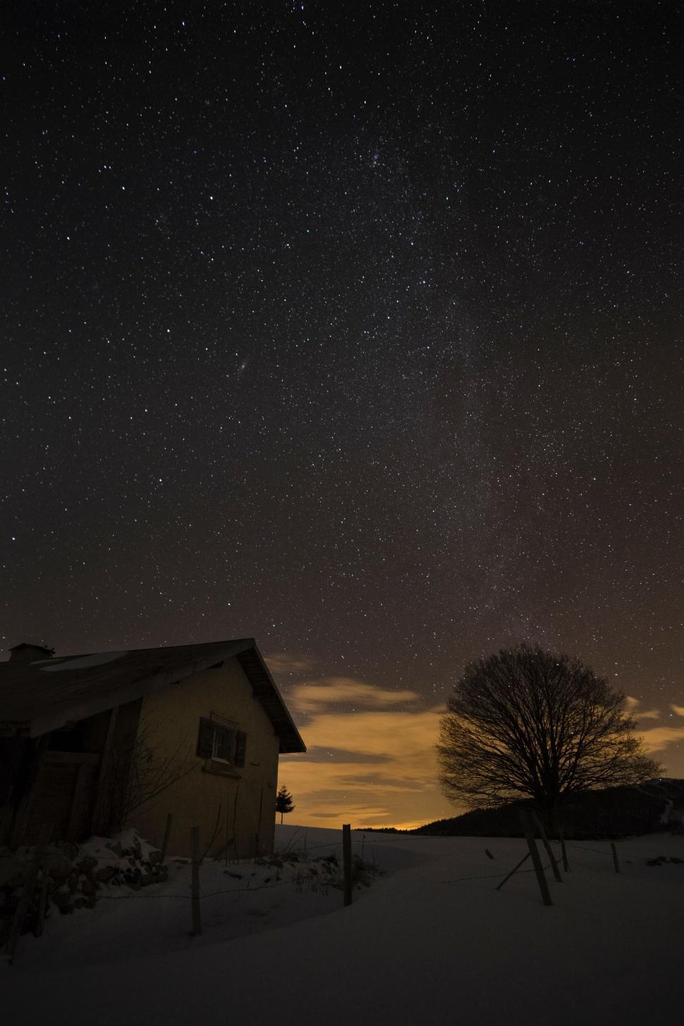 Free Image of House in Snowy Field 