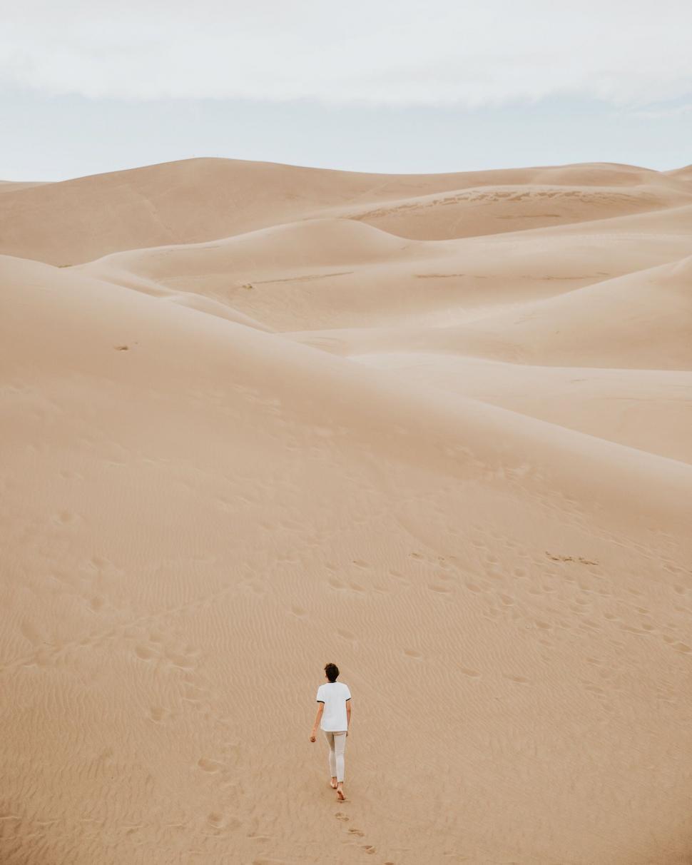 Free Image of Person Standing in Desert 