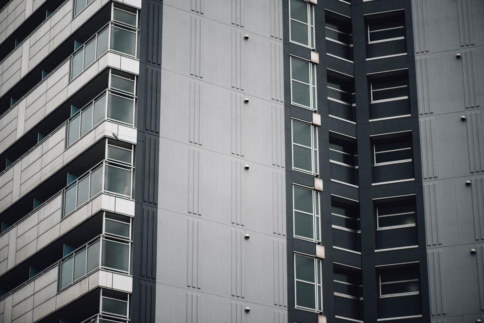 Free Image of Tall Building in Black and White 