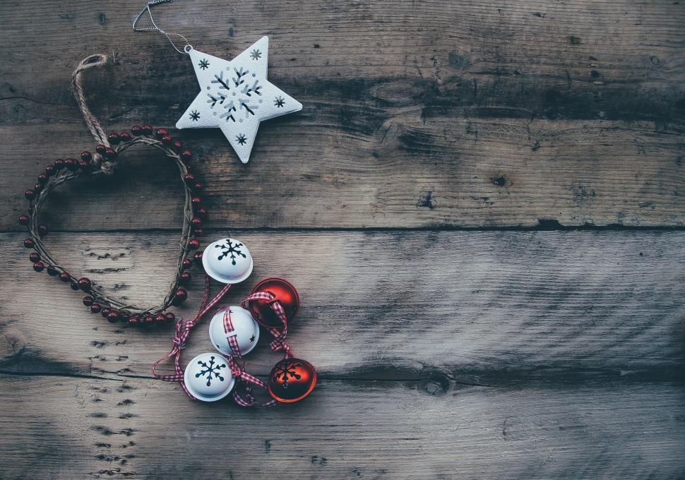 Free Image of Ornaments on Wooden Table 