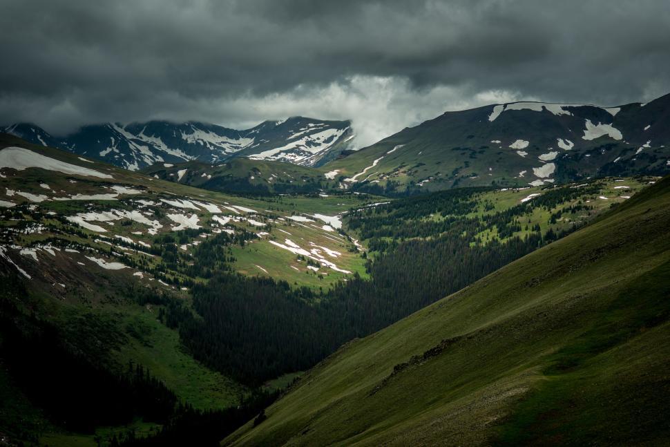 Free Image of Snow-Covered Mountain Range in View 