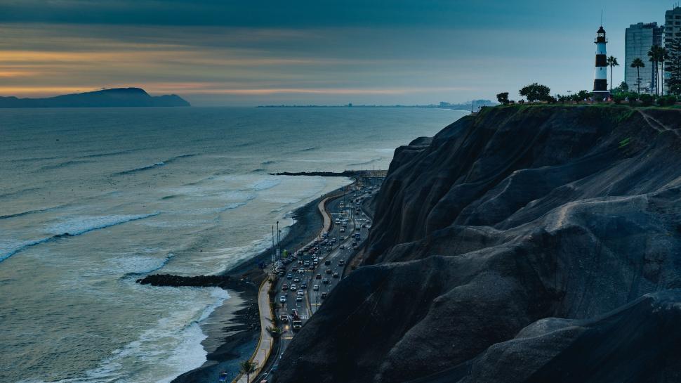 Free Image of View of the Ocean From a Cliff 