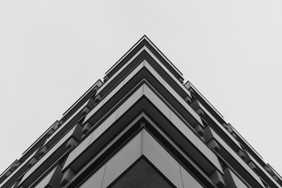 Free Image of Tall Building in Black and White 