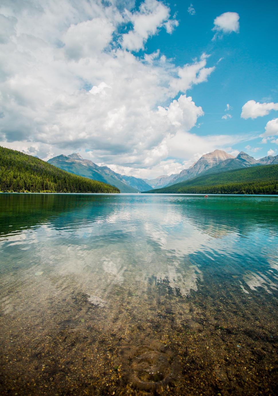 Free Image of Majestic Mountain Lake Surrounded by Peaks 