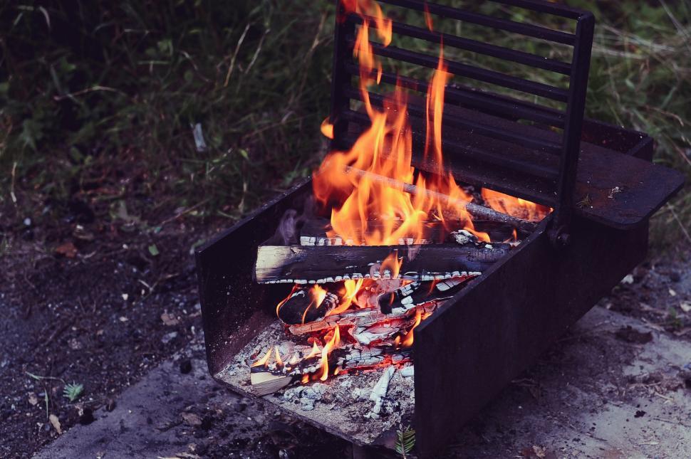 Free Image of Fiery Blaze in Metal Box 