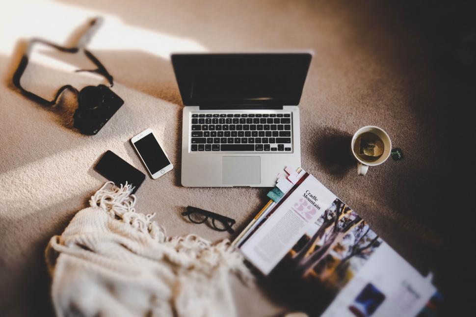 Free Image of Open Laptop Computer on Table 