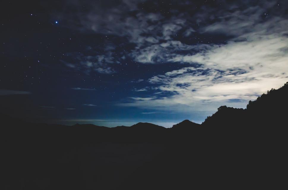 Free Image of Night Sky Filled With Stars and Clouds 