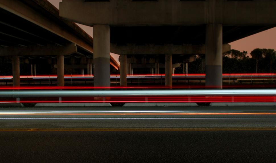Free Image of Long Exposure Shot of a Highway at Night 