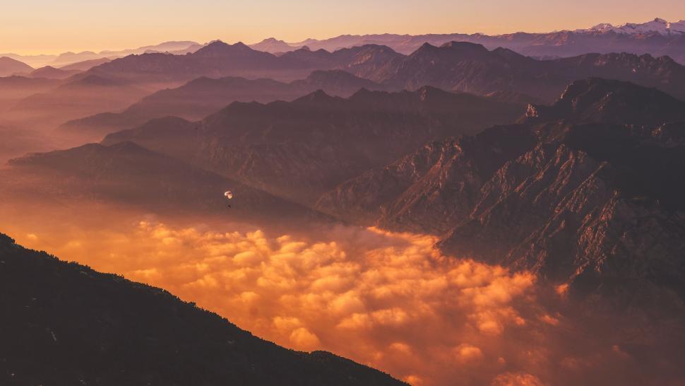 Free Image of Clouds Enveloping Mountain Range 