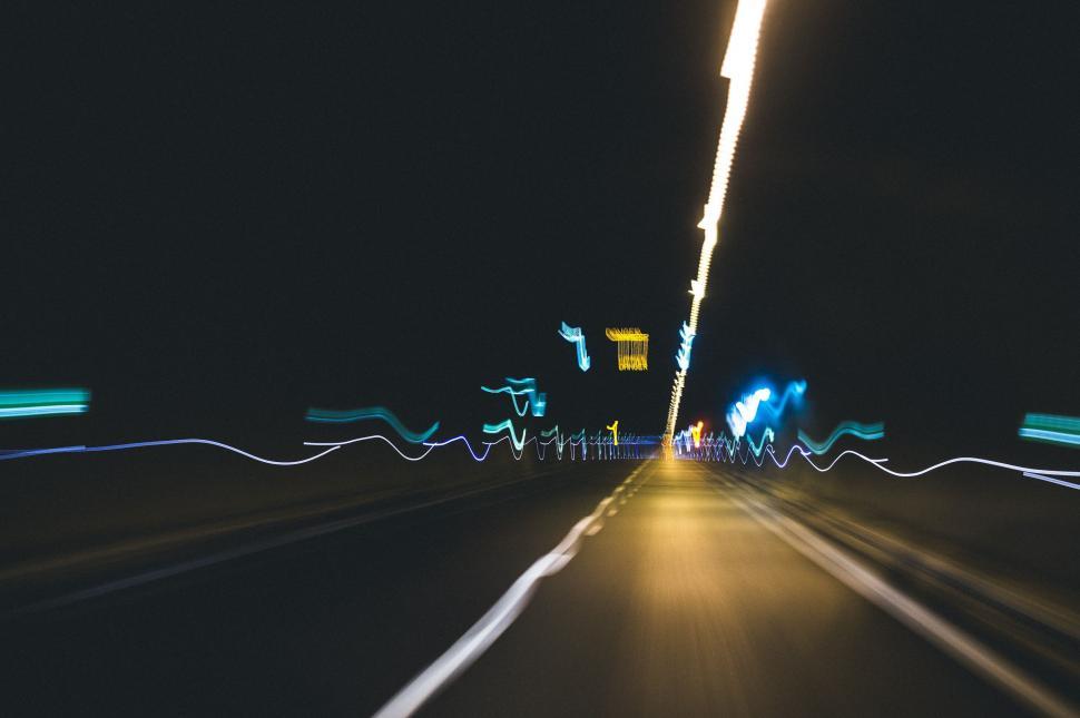 Free Image of Blurry Night Street Scene 