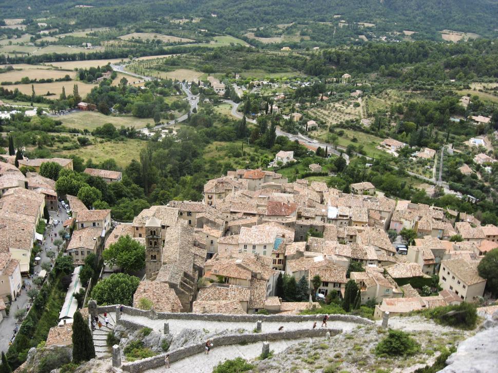 Free Image of french village and valley 