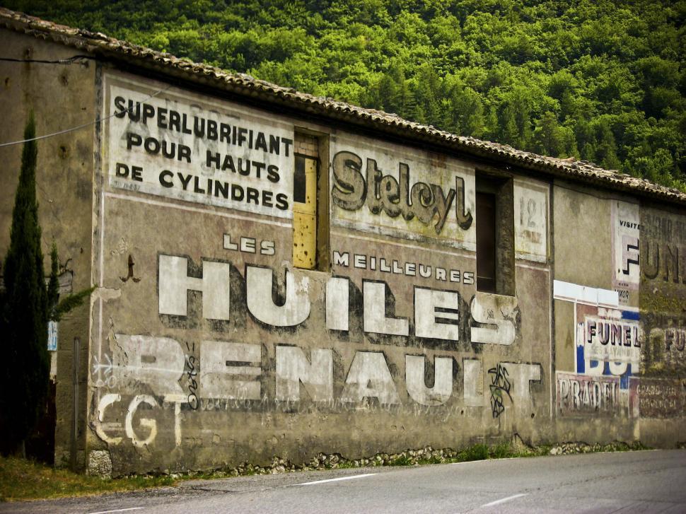 Free Image of old advertising on building 