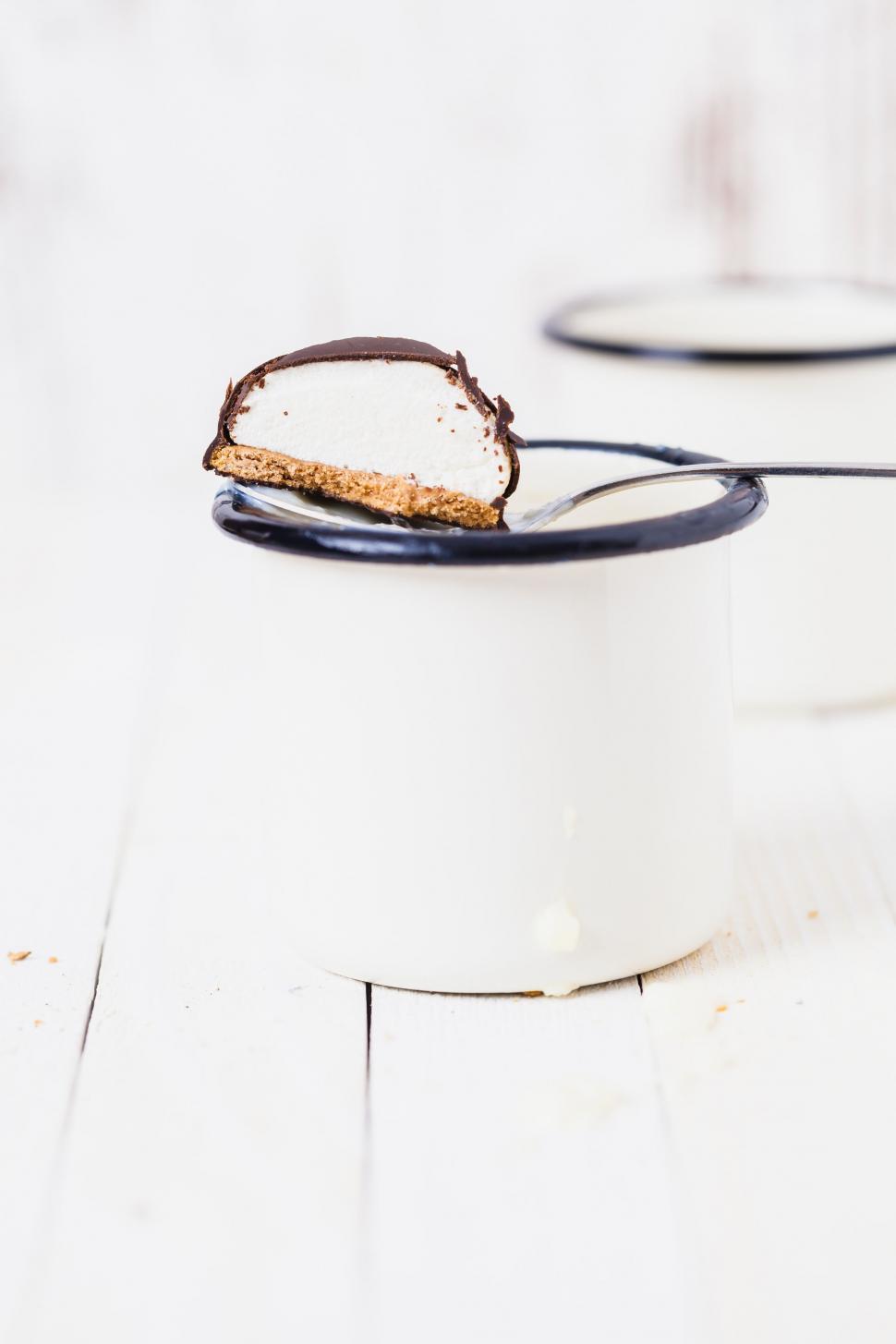 Free Image of A Piece of Cake on a White Plate 