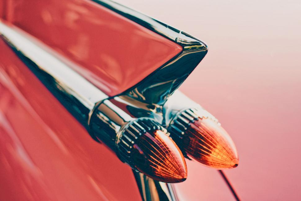 Free Image of Close Up of Red Cars Tail Lights 