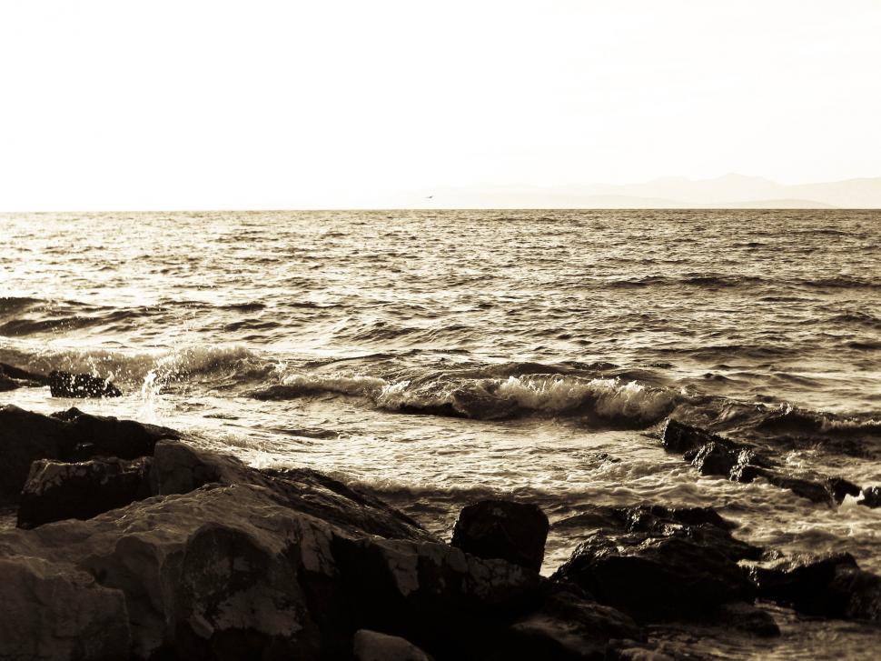 Free Image of Sepia Seascape 