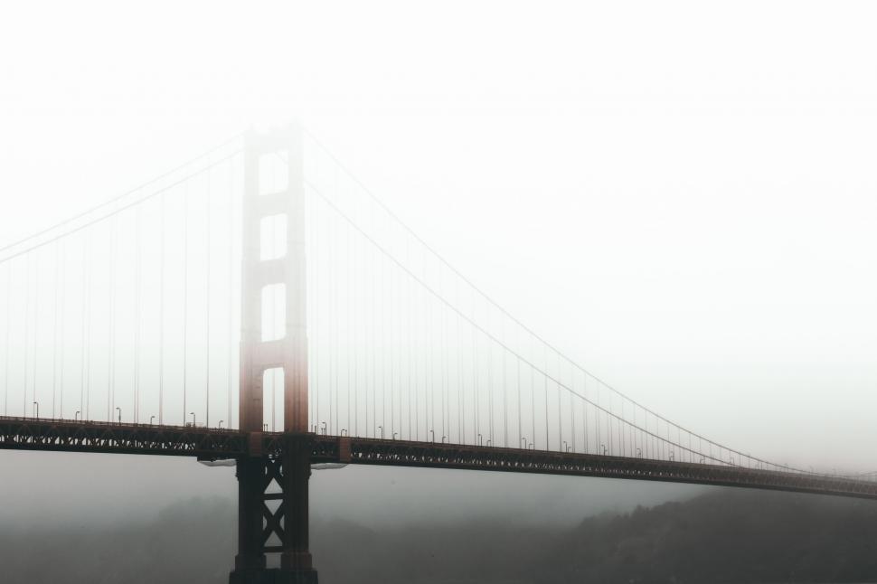 Free Image of Foggy View of the Golden Gate Bridge 