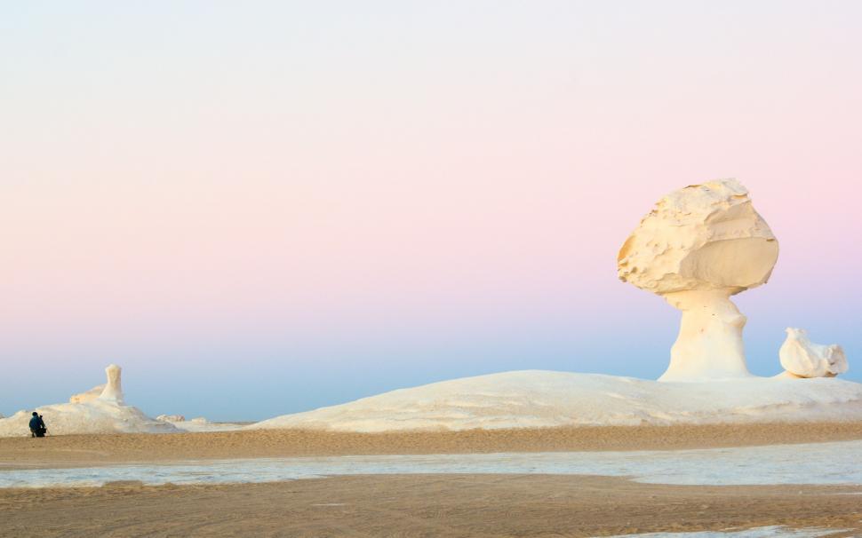 Free Image of Group of People Standing on Top of Sandy Beach 
