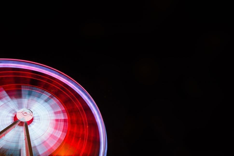Free Image of Spinning Ferris Wheel in the Dark Night 