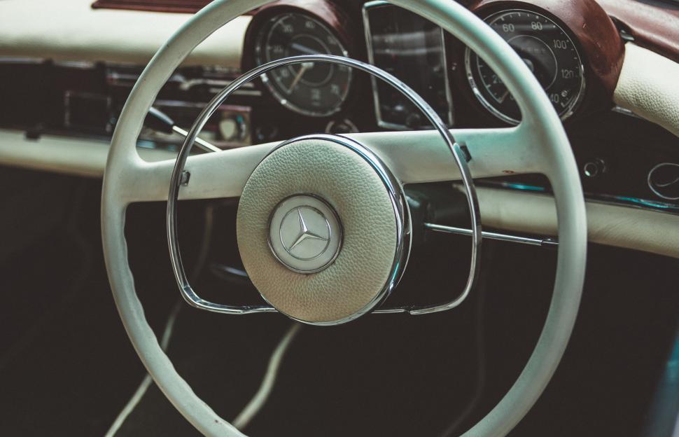 Free Image of Steering Wheel and Dashboard of a Car 
