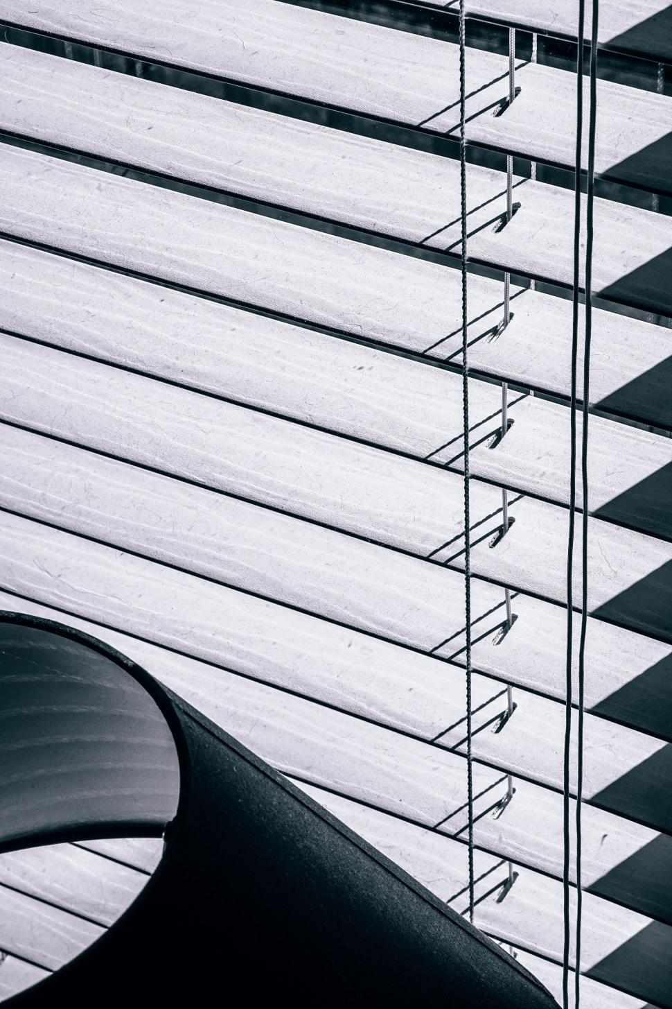 Free Image of Window With Blinds in Black and White 