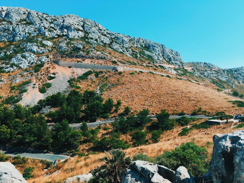 Free Image of Majestic Mountain With Winding Road 