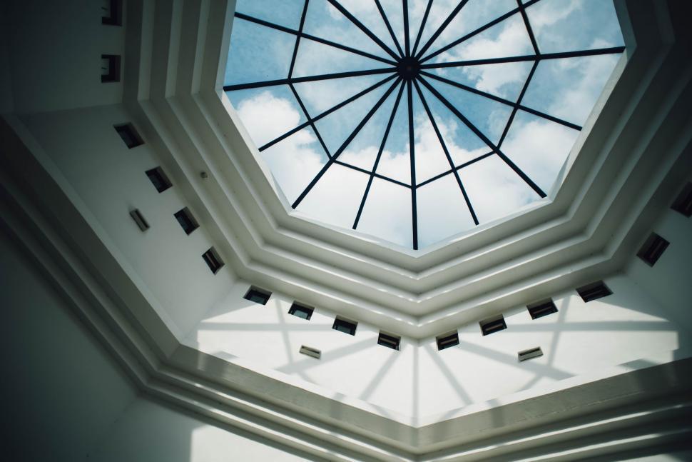 Free Image of Sky View Through Building Window 