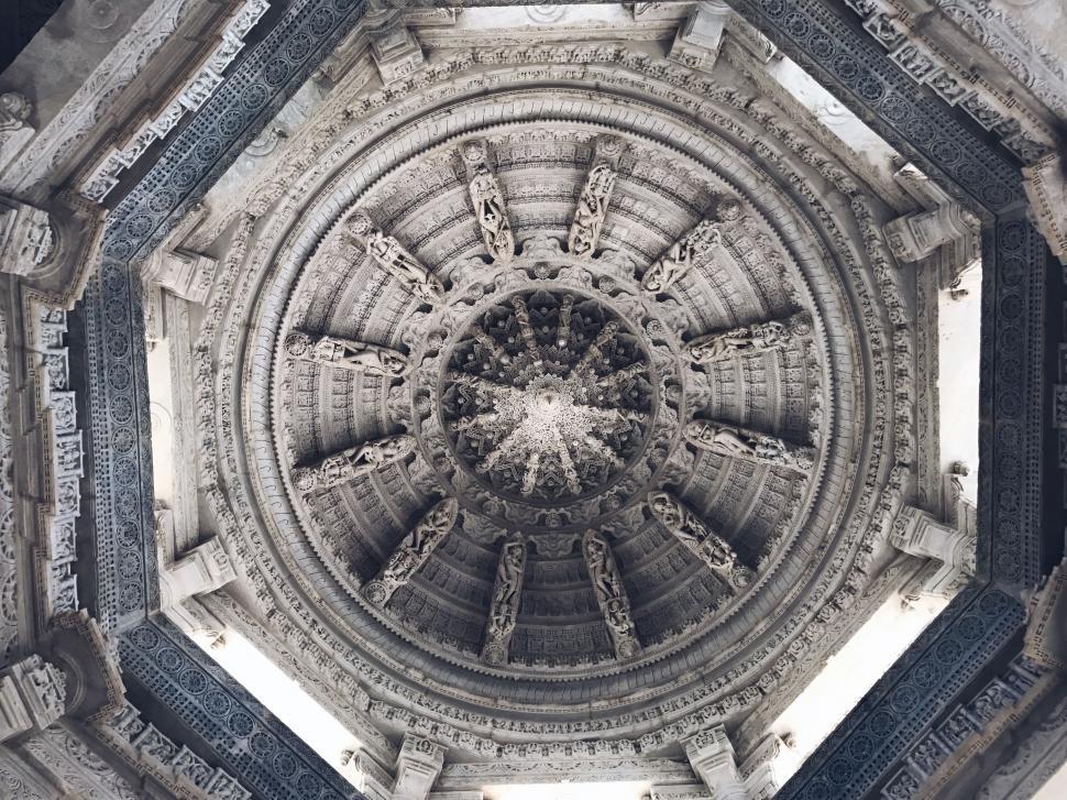 Free Image of Monochrome Ceiling of a Building 