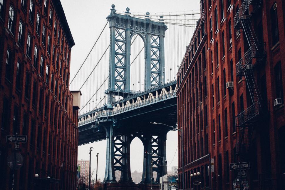 Free Image of Towering Bridge Over Urban Landscape 