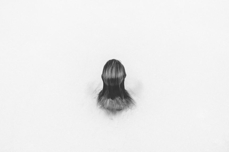 Free Image of Portrait of a Womans Head in Black and White 