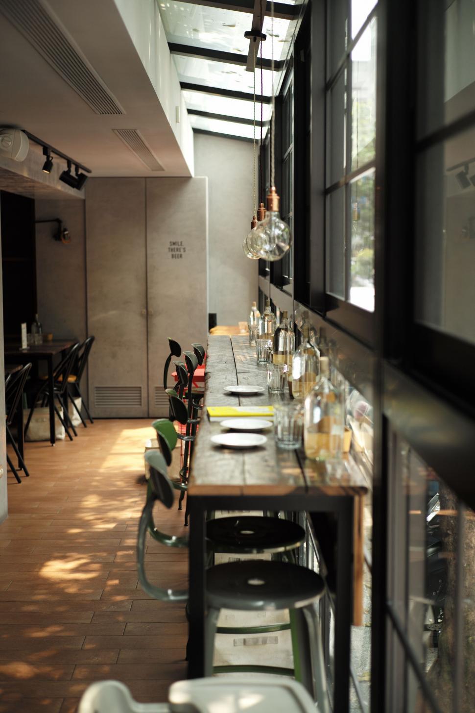 Free Image of Numerous Glasses on Long Table 