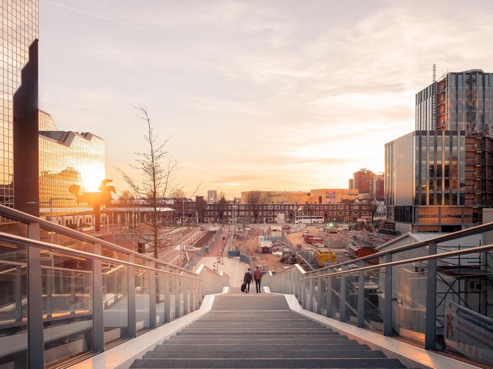 Free Image of Couple Descending Stairs Together 