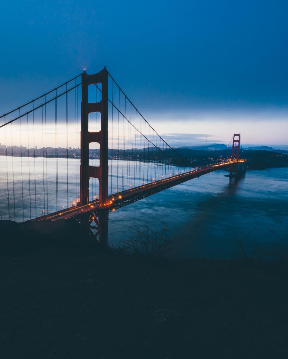 Free Image of Night View of the Golden Gate Bridge 
