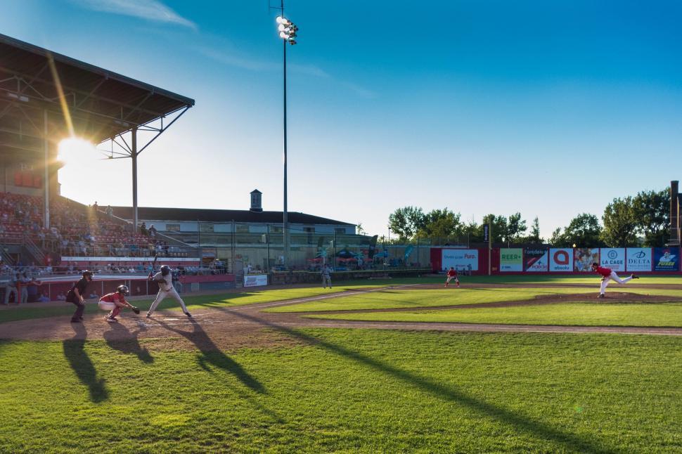 Free Image of A Baseball Game in Progress on a Sunny Day 