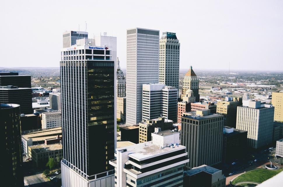 Free Image of A Panoramic View of Cityscape From Building Rooftop 