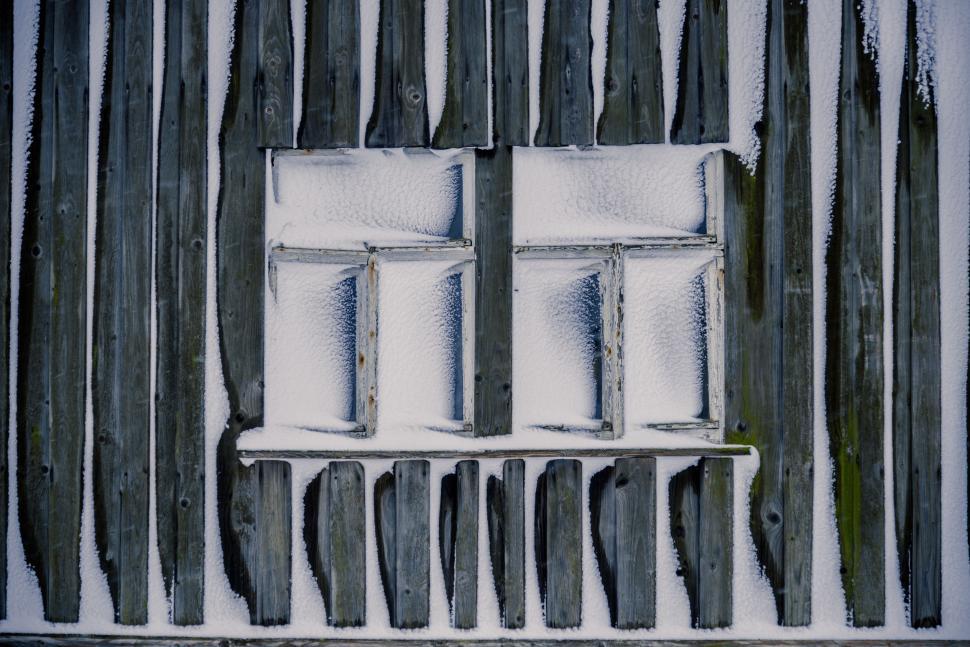 Free Image of Window Covered in Snow 