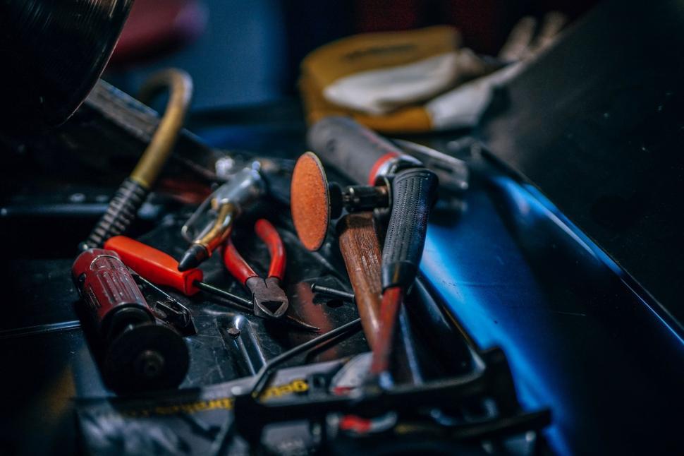 Free Image of Assorted Tools Arranged on Table 